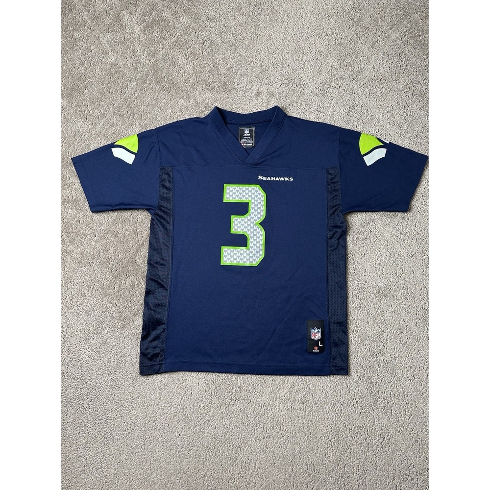Boys Jersey #3 Russell Wilson Seattle Seahawks NFL Team, Size L 14-16 Years